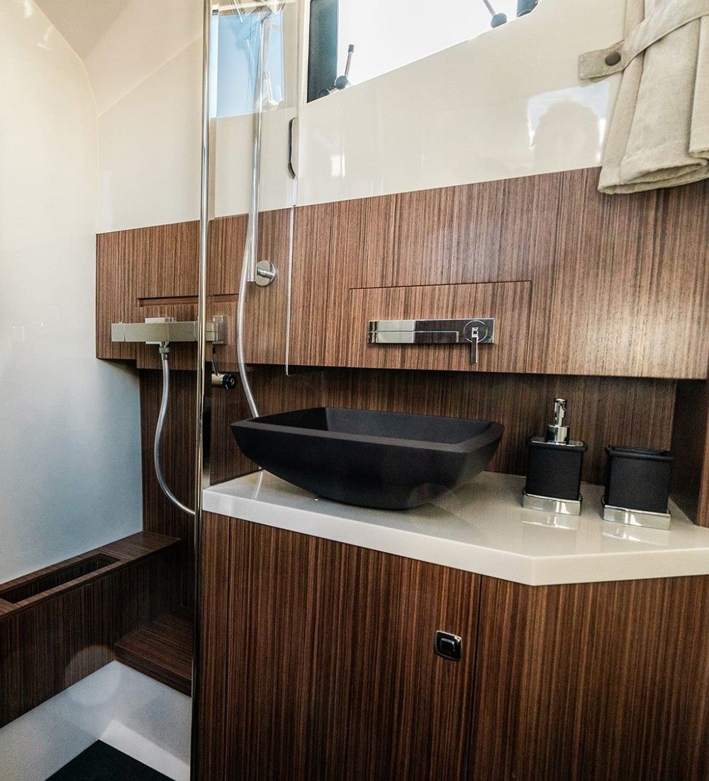 Tempest 44 onboard bathroom and shower facilities